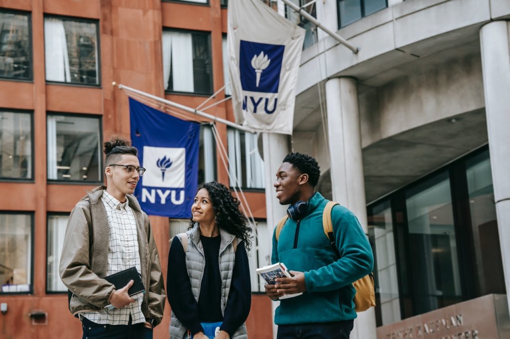 students talking