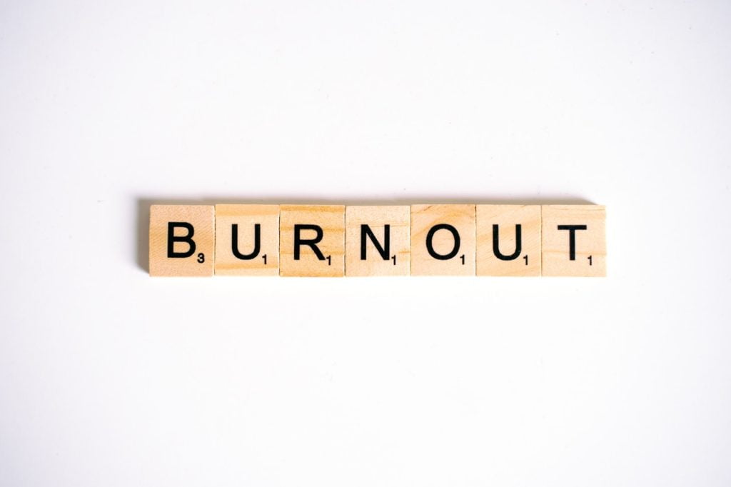 burnout spelled with scribble letters