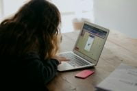 a girl with a laptop